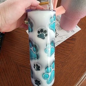 20 oz paw print tumbler